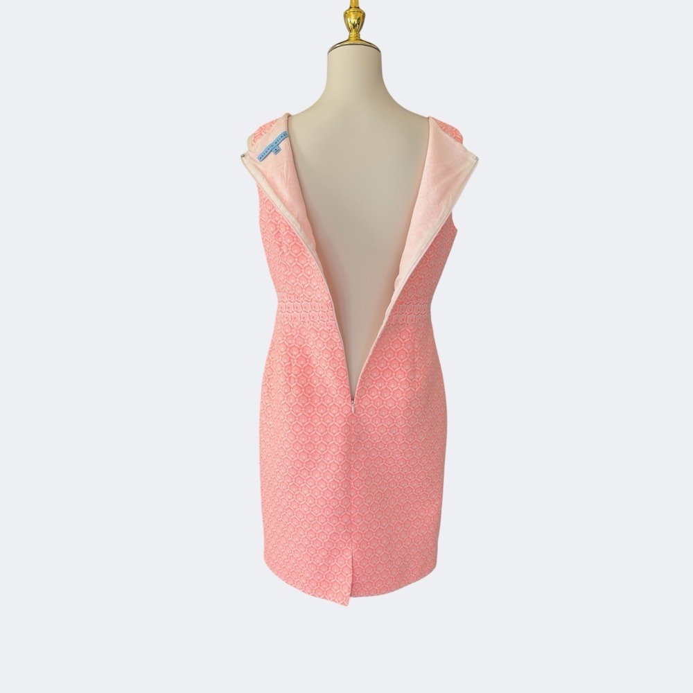 Antonio Melani Coral Geometric Jacquard Sleeveless Sheath Dress Size 6 - Picture 8 of 13